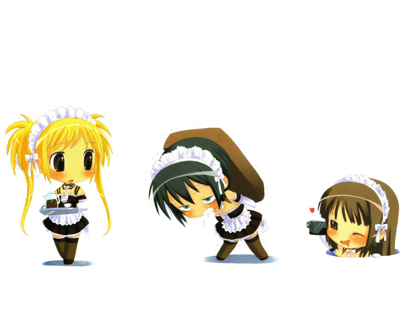 camera chibi kore_ga_watashi_no_goshujin-sama kurauchi_anna maid sawatari_izumi sawatari_mitsuki white