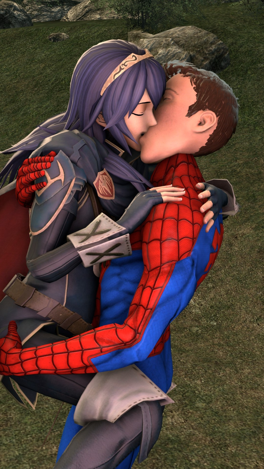 3d crossover fire_emblem fire_emblem_heroes highres lucina_(fire_emblem) marvel source_request spider-man spider-man_(series)