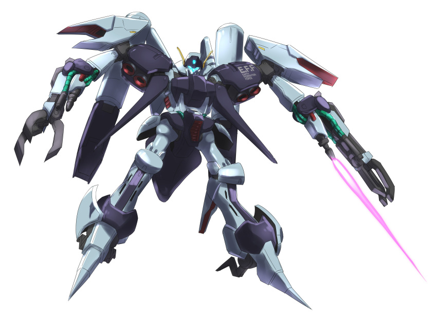 absurdres arm_blade beam_saber byalant_custom glowing gundam gundam_unicorn highres looking_at_viewer mecha mobile_suit no_humans science_fiction shiratori_(yy_203) solo v-fin visor weapon white_background