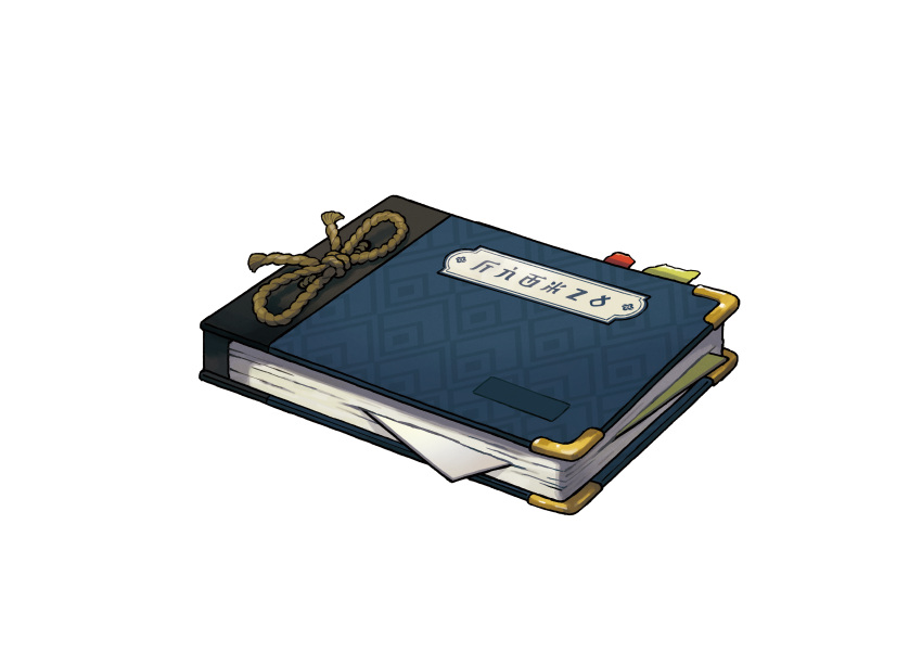 absurdres artist_request book bookmark highres no_humans official_art outline pokedex pokemon pokemon_(game) pokemon_legends:_arceus rope still_life transparent_background white_outline