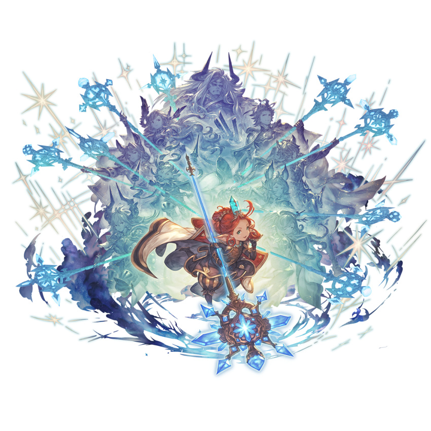 5boys 5girls animal_ears black_footwear black_gloves black_pants blue_eyes blush boots breasts cape dark-skinned_female dark_skin draph erune esser fangs full_body funf gem gloves granblue_fantasy harvin holding holding_staff large_breasts long_hair looking_at_viewer mask_over_one_eye multiple_boys multiple_girls nio_(granblue_fantasy) official_art okto open_mouth pants pointy_ears puffy_pants quatre_(granblue_fantasy) redhead siete six_(granblue_fantasy) smile solo song_(granblue_fantasy) space staff star_(symbol) thalatha_(granblue_fantasy) transparent_background uno_(granblue_fantasy)