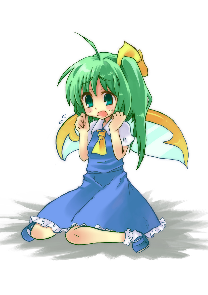 absurdres daiyousei green_eyes green_hair highres short_hair side_ponytail solo touhou usa-pom wings