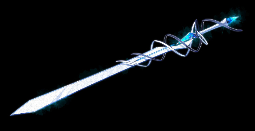 black_background commentary_request fantasy highres no_humans original simple_background still_life sword weapon weapon_focus yoaferia