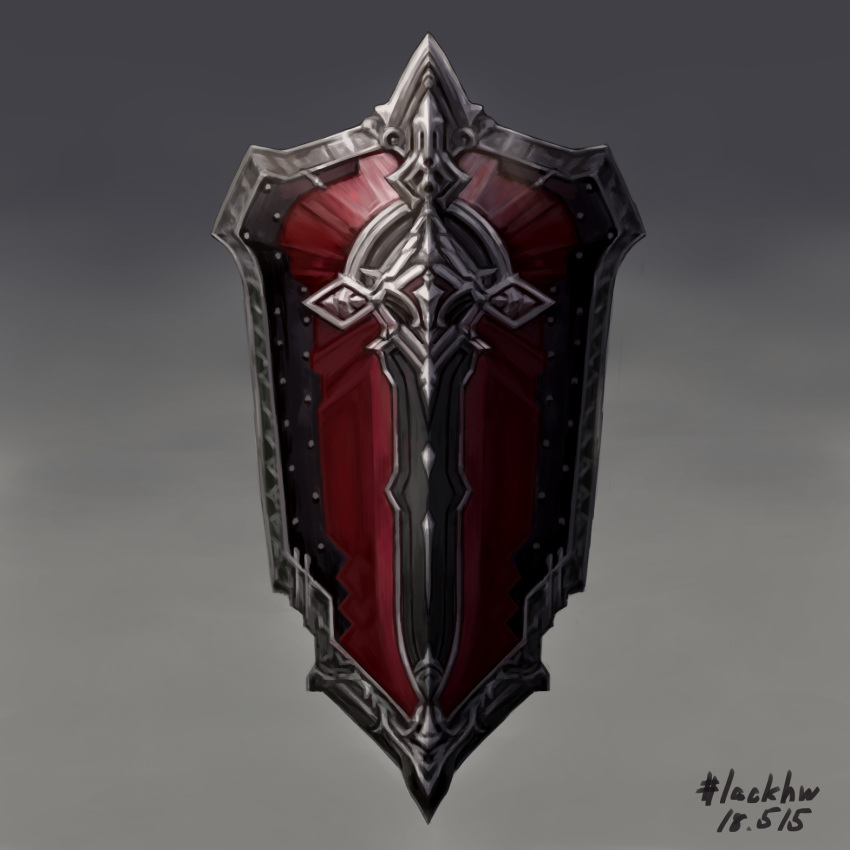 commentary_request fantasy gradient gradient_background highres no_humans original shield simple_background still_life ten_dayo weapon weapon_focus