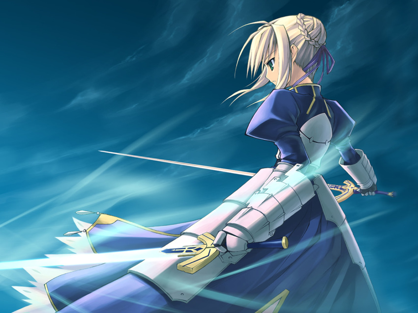 blue fate/stay_night saber sword tagme