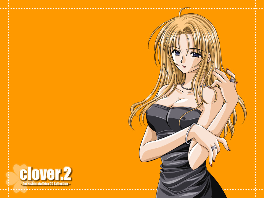 breasts clover clover_(game_cg) highres nishimata_aoi orange wallpaper