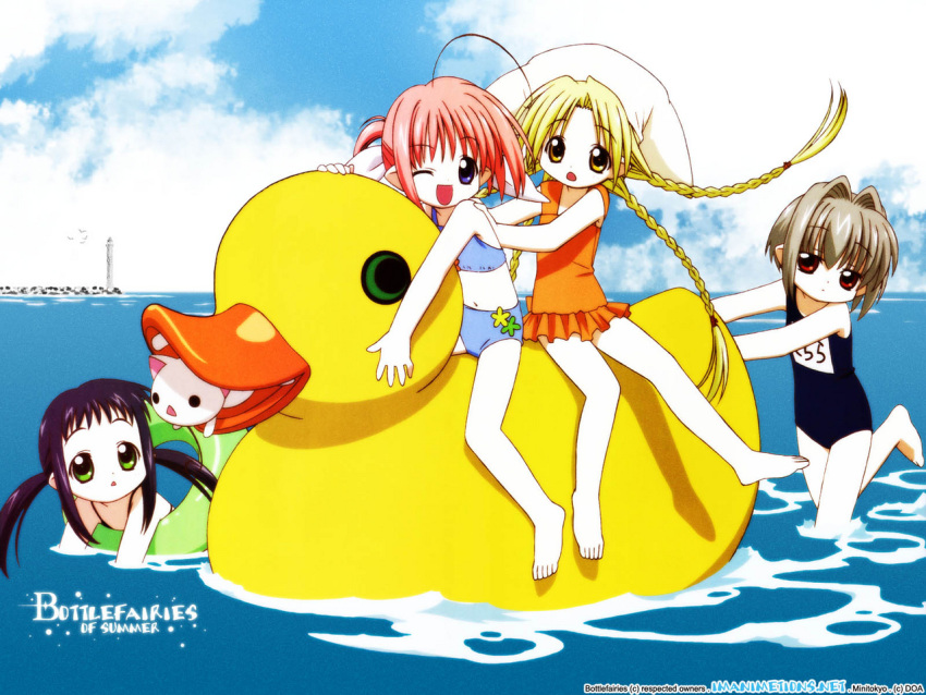 bottle_fairy chiriri duck hororo kururu oboro sarara swimsuit