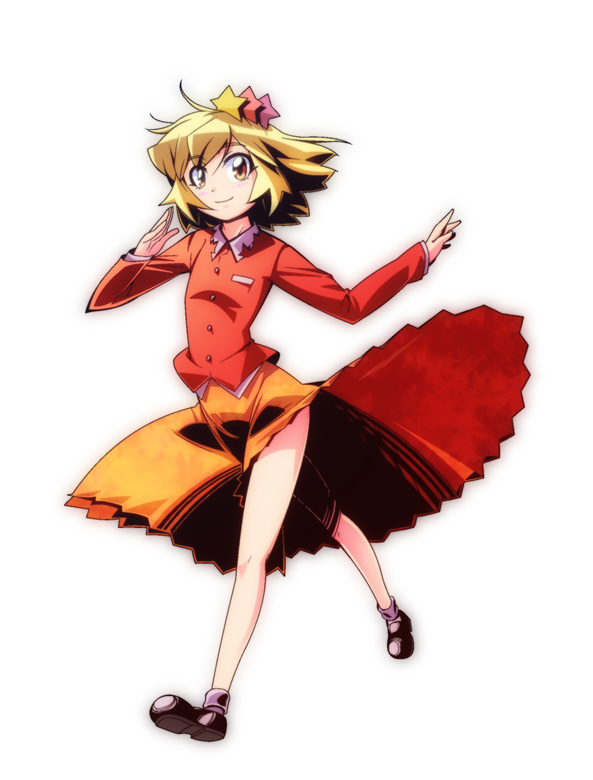 blonde_hair dress highres mary_janes shoes shokkin star touhou transparent_background yellow_eyes