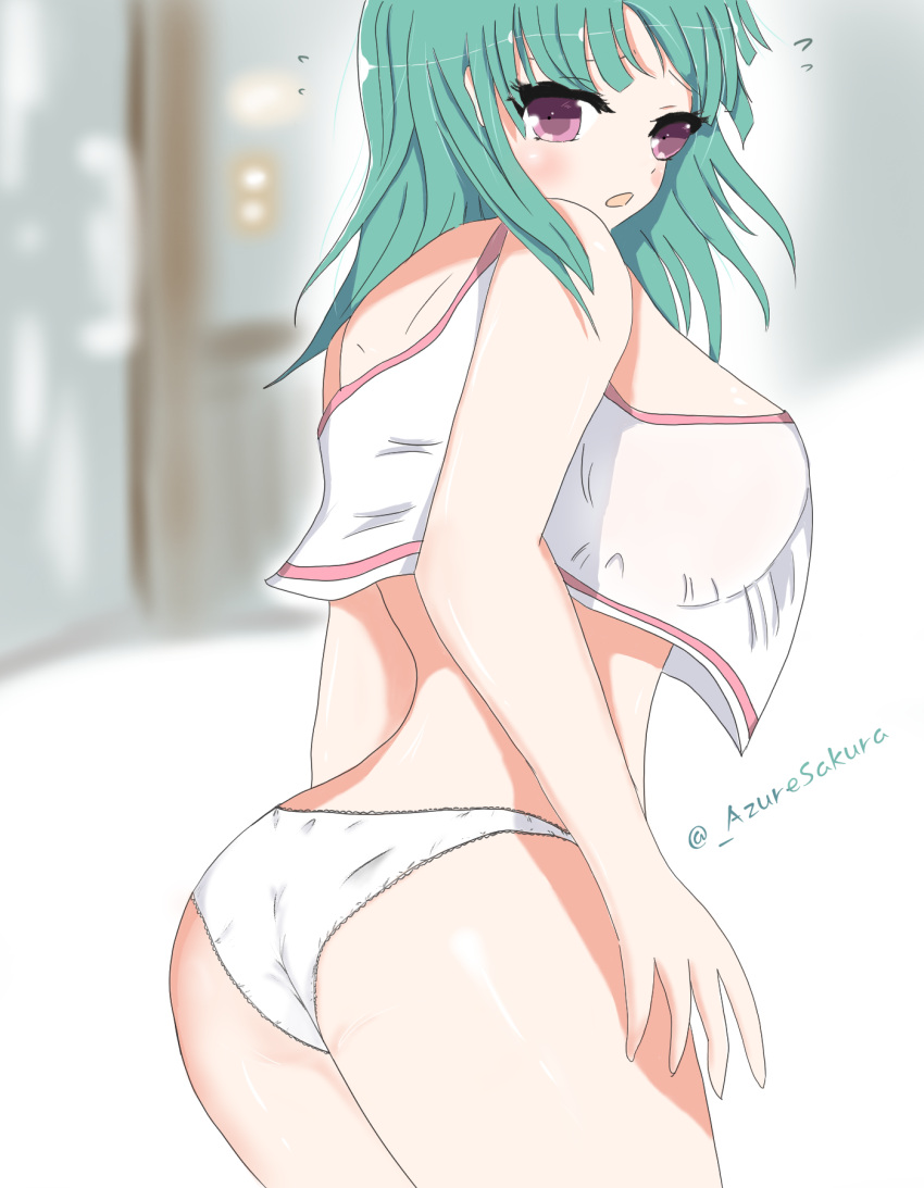 azuresakura bashou_(senran_kagura) breasts highres panties senran_kagura tank_top underwear white_panties