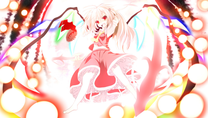 atuuy flandre_scarlet ponytail red_eyes short_hair side_ponytail solo sukage touhou wings