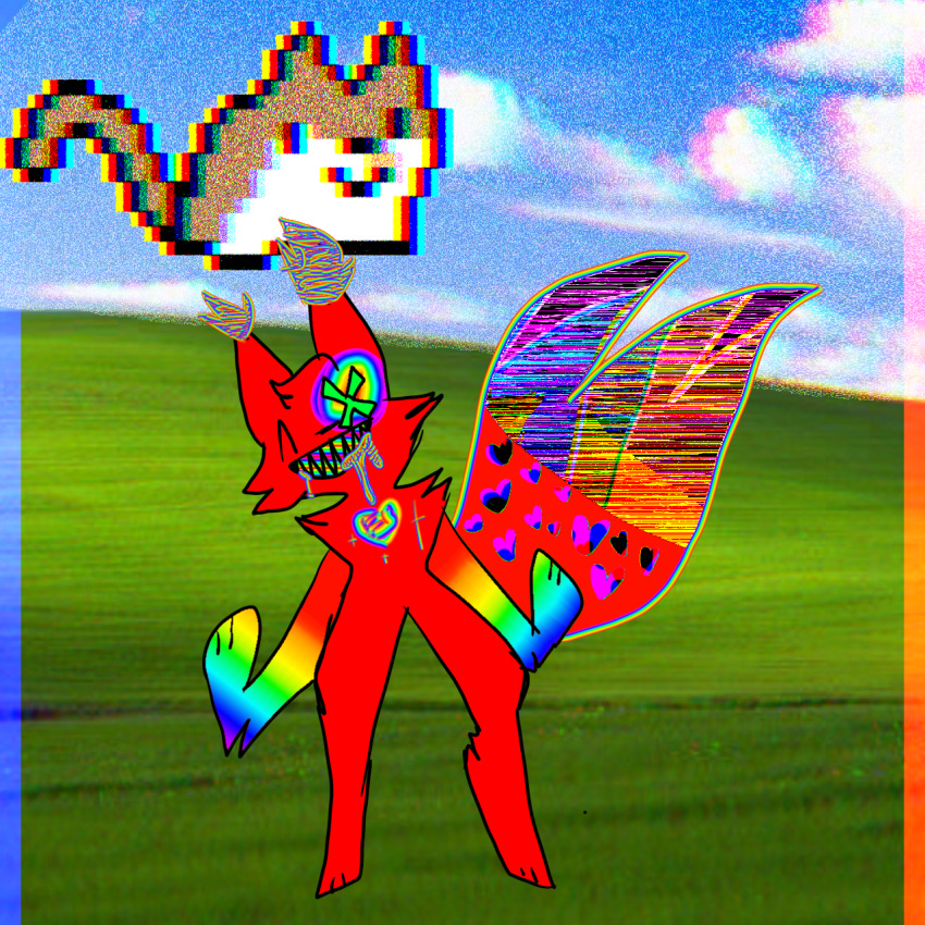 background furry glitch kiwi9615 rainbow red_fur tagme