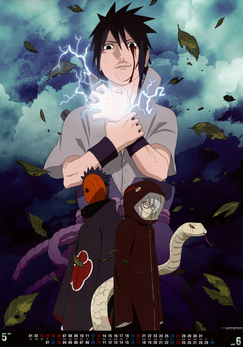 absurdres akatsuki_(naruto) highres naruto naruto_(series) official_art tobi_(naruto) uchiha_obito uchiha_sasuke yakushi_kabuto