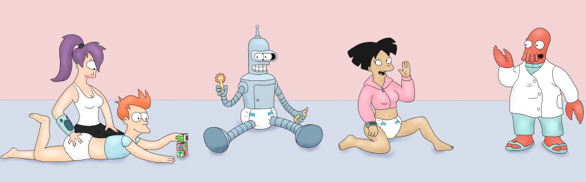 adorable alien amy_wong baby baby_bottle bender_bending_rodriguez blocks cute cyclops diaper futurama human motherly mutant one_eye philip_j_fry rattle robot toys turanga_leela western zoidberg