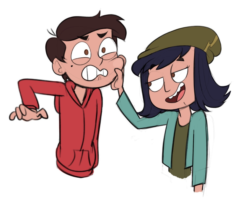 1boy 1girl black_hair brown_eyes brown_hair janna_ordonia marco_diaz star_vs_the_forces_of_evil