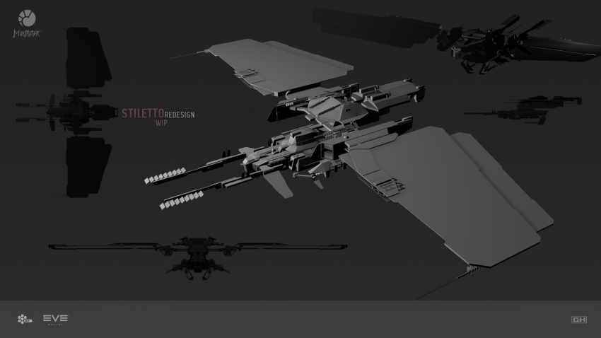3d artist_logo attack_ship_(eve_online) commentary company_logo company_name copyright_logo copyright_name english_commentary eve_online frigate_(eve_online) grey_background greyscale highres logo maya_(medium) military_vehicle monochrome multiple_views no_humans official_art photoshop_(medium) radio_antenna redesign republic_fleet_(eve_online) science_fiction spacecraft tackler_(eve_online) thukker_mix_(eve_online) vehicle_focus will_burns
