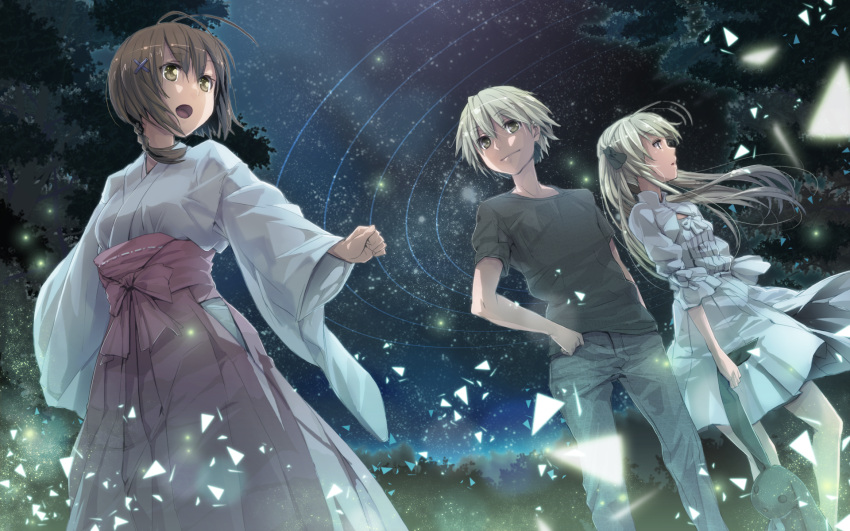 amatsume_akira japanese_clothes kasugano_haruka kasugano_sora miko yosuga_no_sora yuugen