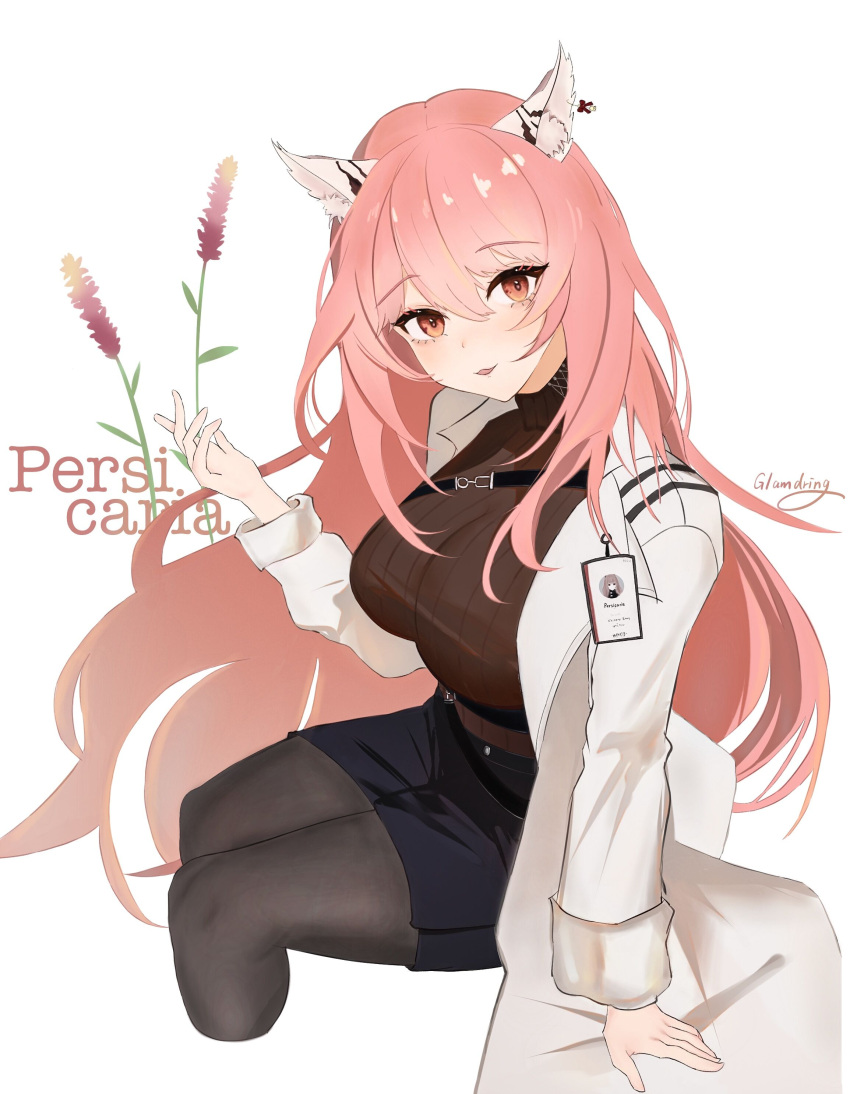 absurdres animal_ears girls'_frontline_neural_cloud glamdring highres persicaria_(girls'_frontline_nc) pink_hair