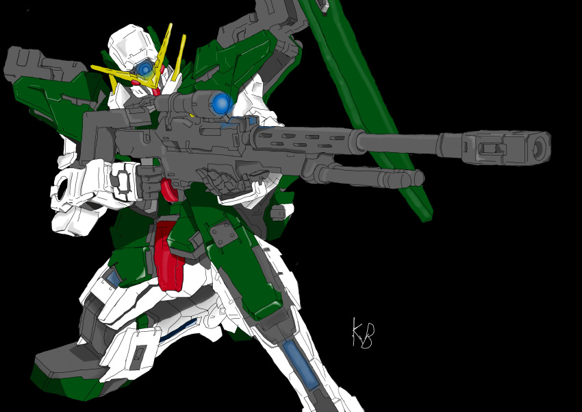 absurdres dynames green gundam gundam_00 highres lockon_stratos mecha mobile_suit_gundam non-web_source robot sniper