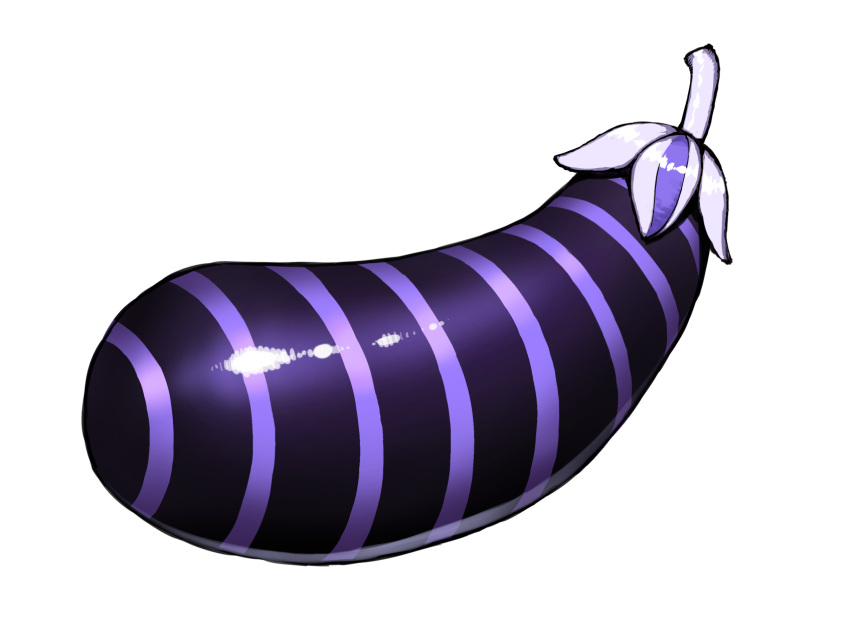 commentary_request eggplant hamada_yoshikazu highres hololive la+_darknesss no_humans objectification pun revision simple_background striped virtual_youtuber white_background