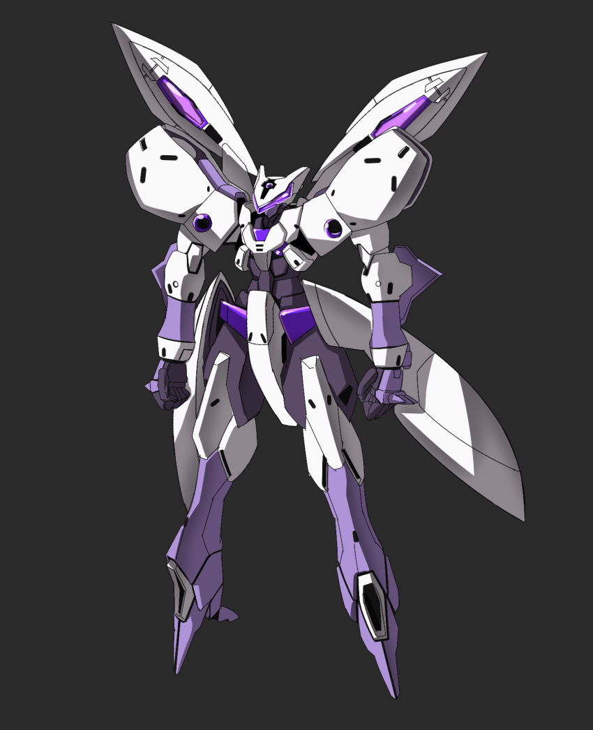 beguir-beu clenched_hands floating fujikusa grey_background gundam gundam_suisei_no_majo highres looking_ahead mecha mobile_suit no_humans science_fiction solo visor