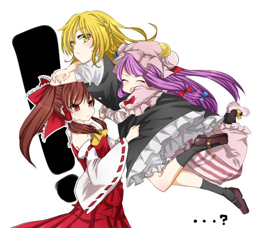 hakurei_reimu kirisame_marisa patchouli_knowledge tentani touhou