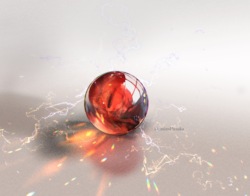 artist_name commentary_request demizu_posuka electricity highres lens_flare lens_flare_abuse marble_(toy) no_humans original realistic reflection still_life
