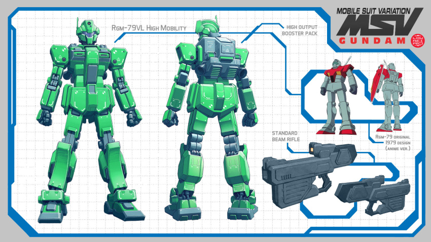 1970s_(style) beam_rifle commentary comparison concept_art diagram energy_gun english_commentary gm_(mobile_suit) gundam highres jetpack machinery mecha mobile_suit mobile_suit_gundam official_art ookawara_kunio original production_art promotional_art rafaelloureiro redesign retro_artstyle scan science_fiction shield thrusters weapon