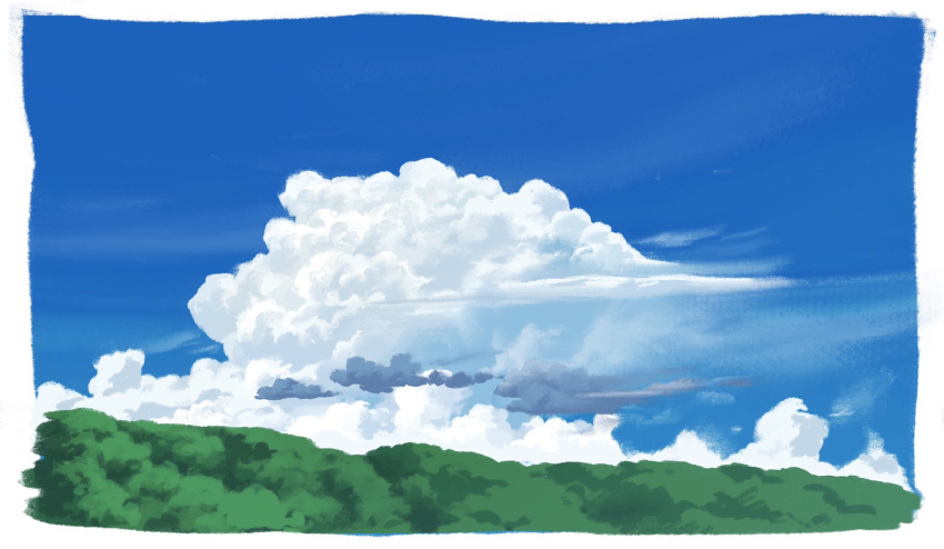 blue_sky border clouds day highres no_humans original outdoors sawitou_mizuki scenery sky white_border
