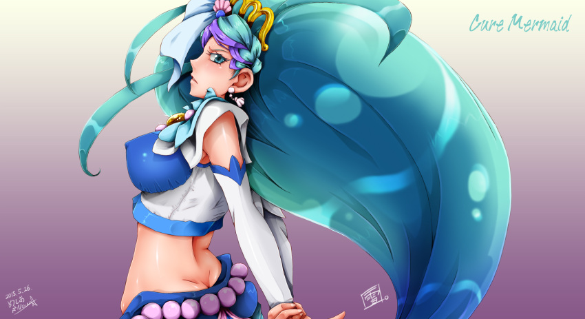 1girl cure_mermaid go!_princess_precure highres kaidou_minami magical_girl meteo_snow precure solo