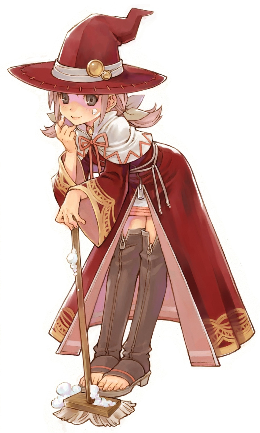 harvest_moon iwasaki_minako melody melody_(rune_factory) rune_factory sandals thigh-highs witch witch_hat