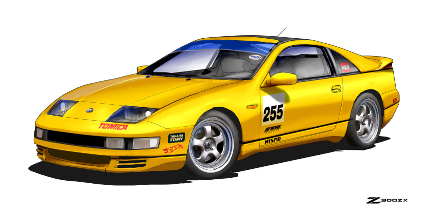 asterozoa car ground_vehicle headlight highres hot_wheels logo motor_vehicle nissan nissan_300zx no_humans original shadow solo sports_car vehicle_focus white_background