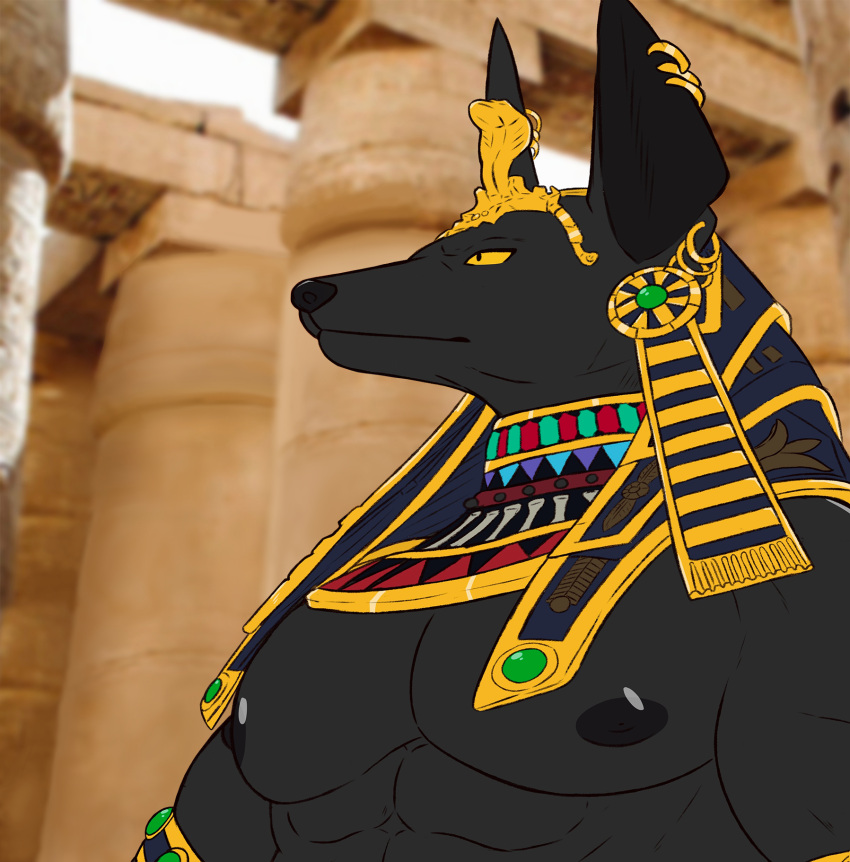 anubis deity_of_war egyptian egyptian_clothes egyptian_mythology god_of_war highres jackal non-web_source pharaoh