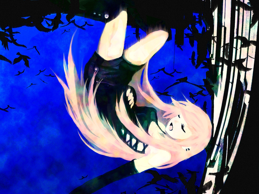 closed_eyes long_hair megurine_luka meola open_mouth pink_hair solo vocaloid