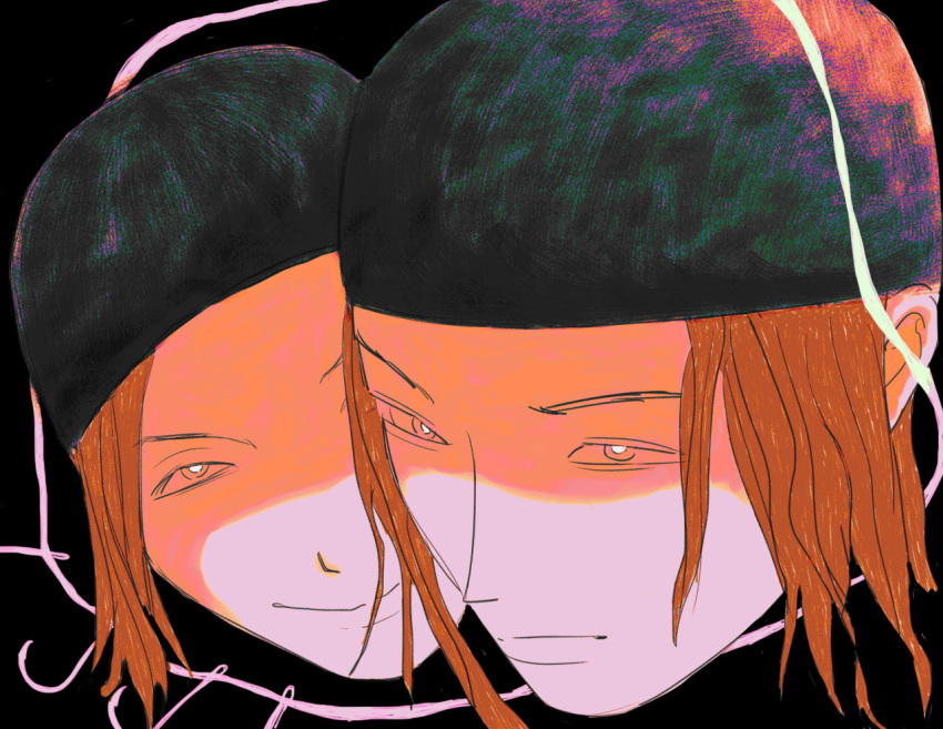 2girls changeling clara_(pathologic) hooks kuobiko orange_hair pathologic pathologic_2 red_beanie shadow_over_eyes twins