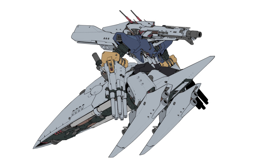 arm_cannon cannon ctpt9r floating from_side gundam highres mecha mobile_suit_gundam no_humans redesign solo weapon white_background zeon zeong