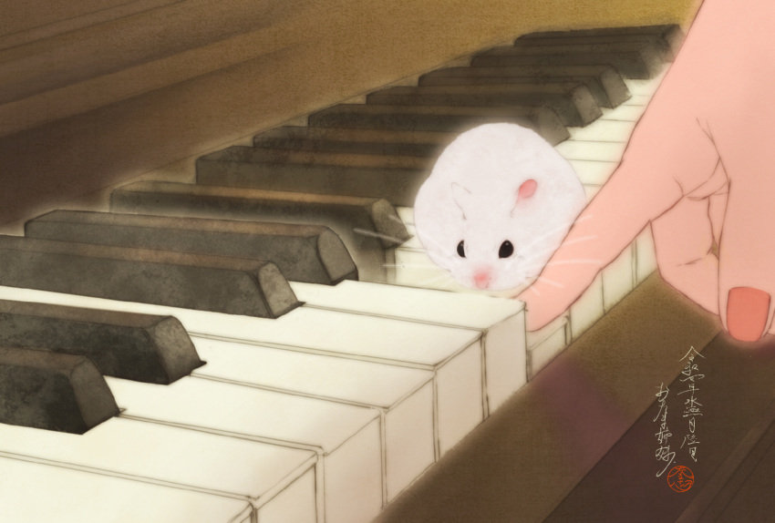 1other ambiguous_gender animal animal_focus hamster highres instrument original otamashimai piano