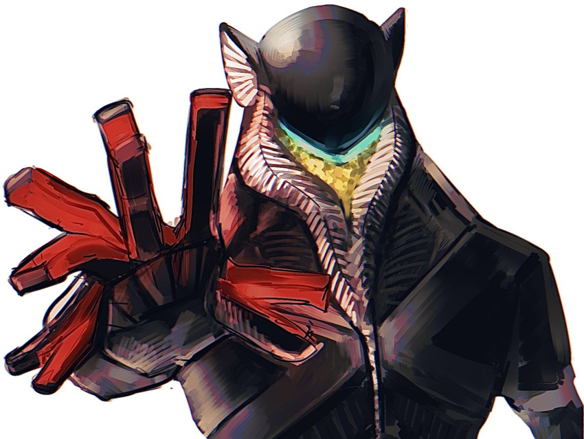 1boy alien black_skin blue_eyes colored_skin commentary_request foreshortening highres long_fingers looking_at_viewer male_focus mephilas_seijin open_hand oto_wsws outstretched_hand shin_ultraman simple_background ultra_series white_background