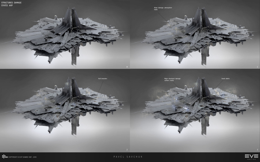 absurdres battle_damage building caution clouds commentary company_logo company_name concept_art copyright_logo copyright_name damaged dated debris english_commentary english_text eve_online grey_background grey_theme highres logo maya_(medium) megastructure no_humans official_art outdoors photorealistic photoshop_(medium) pointing_out_the_details realistic science_fiction sobaku-chiuchiu space_station spacecraft upwell_consortium_(eve_online)