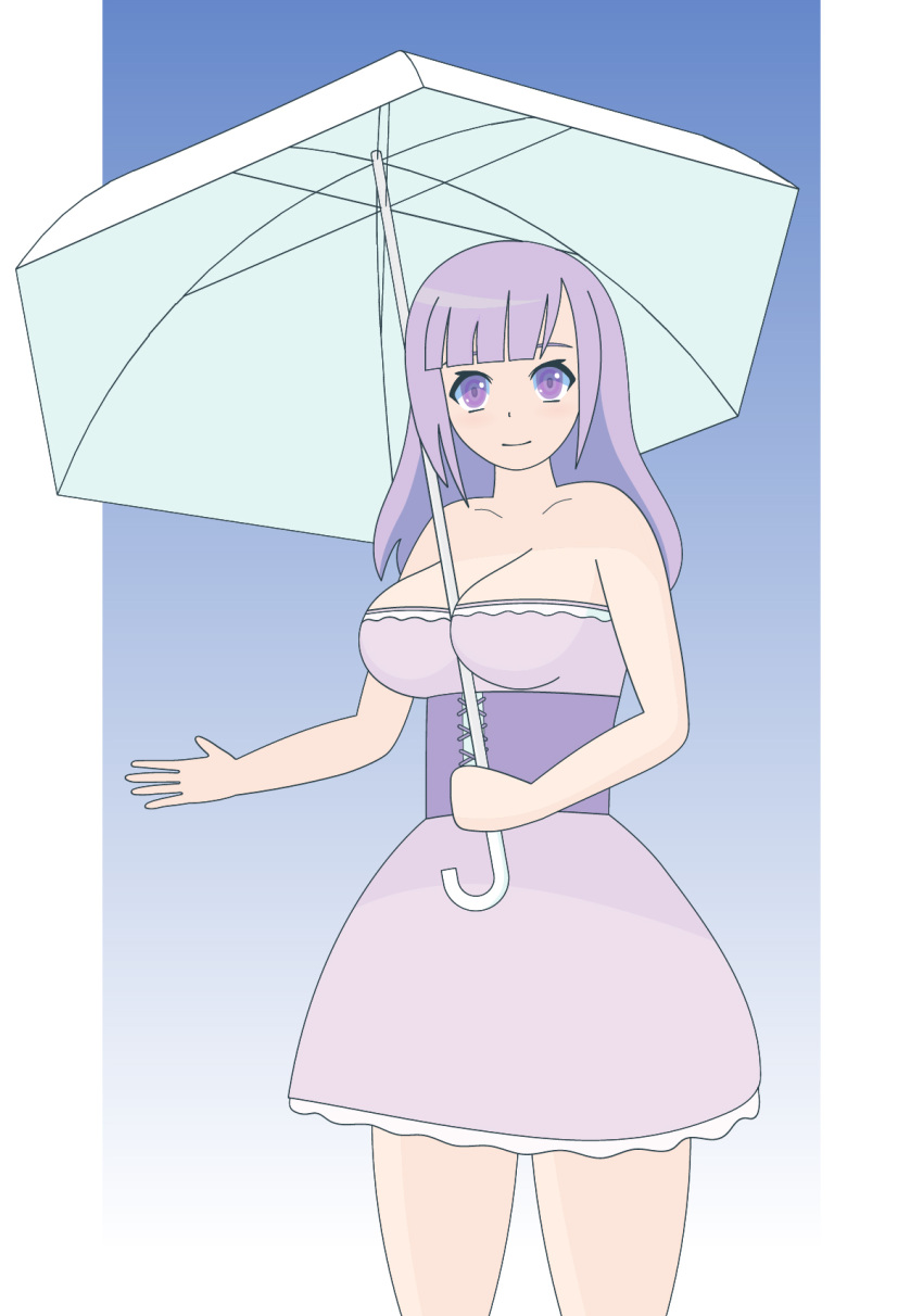 dead_or_alive fiona_(doa) highres looking_at_viewer parasol purple_hair solo umbrella violet_eyes winet