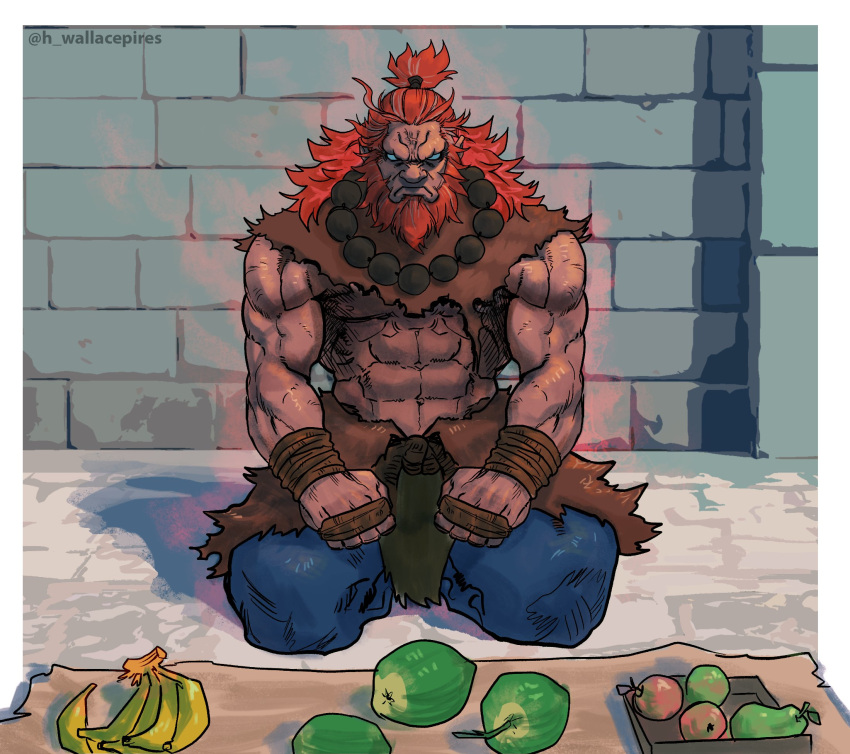 aura bead_necklace fruit gouki redhead seiza street_fighter