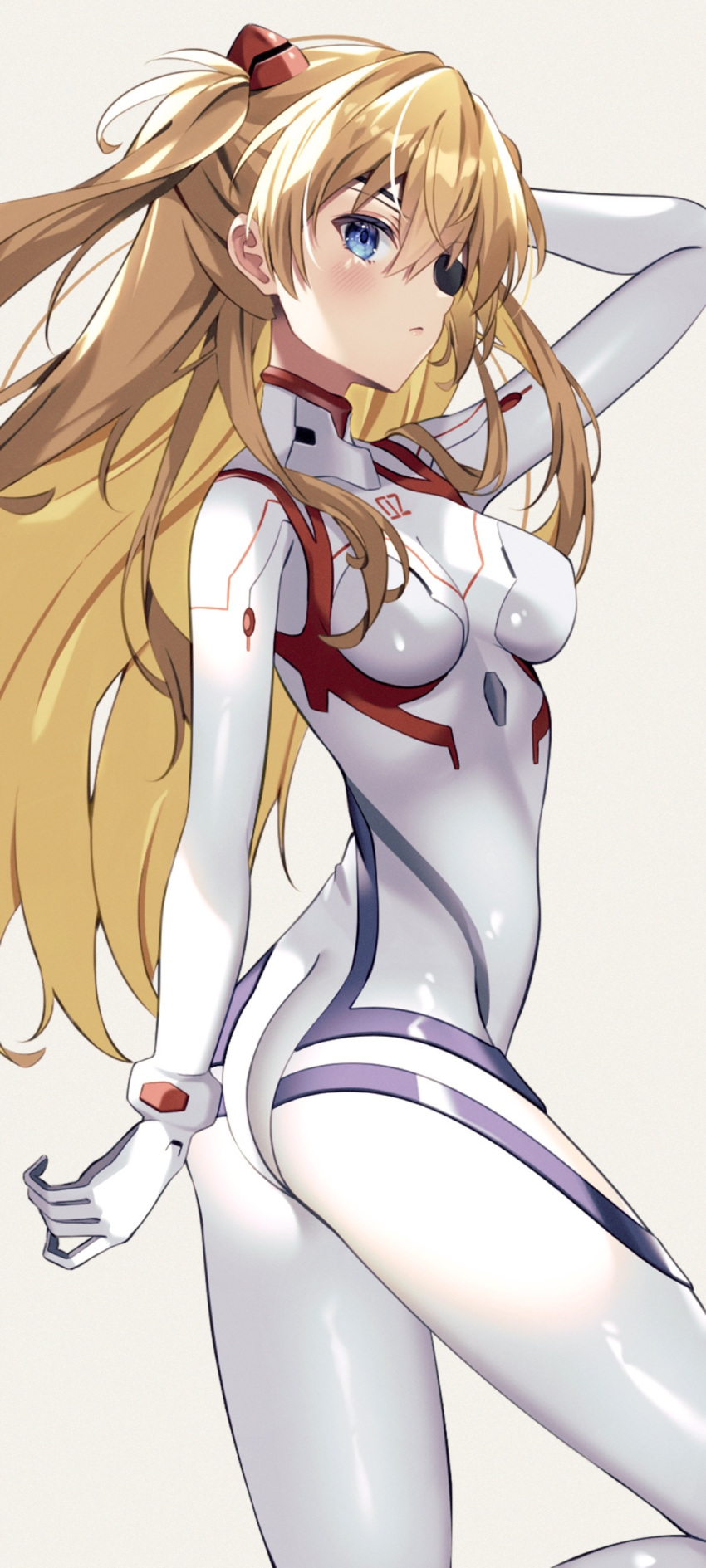 @shun absurdres bodysuit breasts evangelion:_3.0+1.0_thrice_upon_a_time eyepatch glasses highres interface_headset looking_at_viewer neon_genesis_evangelion plugsuit rebuild_of_evangelion skin_tight souryuu_asuka_langley two_side_up white_bodysuit