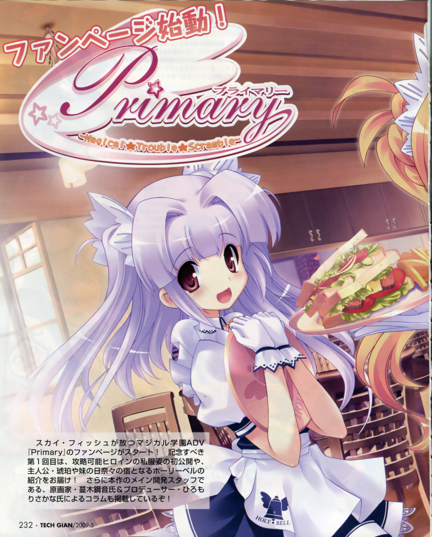 primary_~magical★trouble★scramble~ rikuou_hinana skyfish tsurugi_hagane waitress