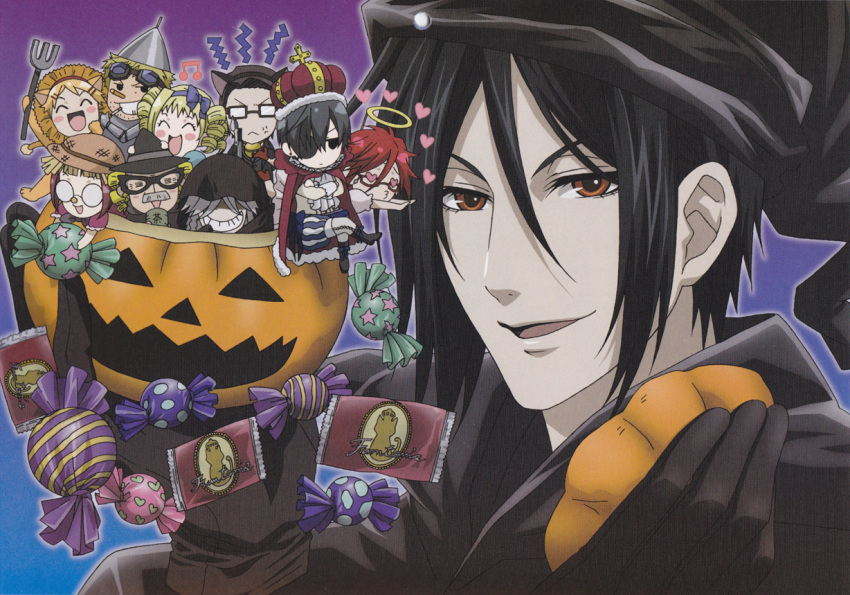 bard ciel_phantomhive elizabeth_middleford finnian grell_sutcliff halloween kuroshitsuji meirin scanning_artifacts sebastian_michaelis tanaka undertaker william_t._spears