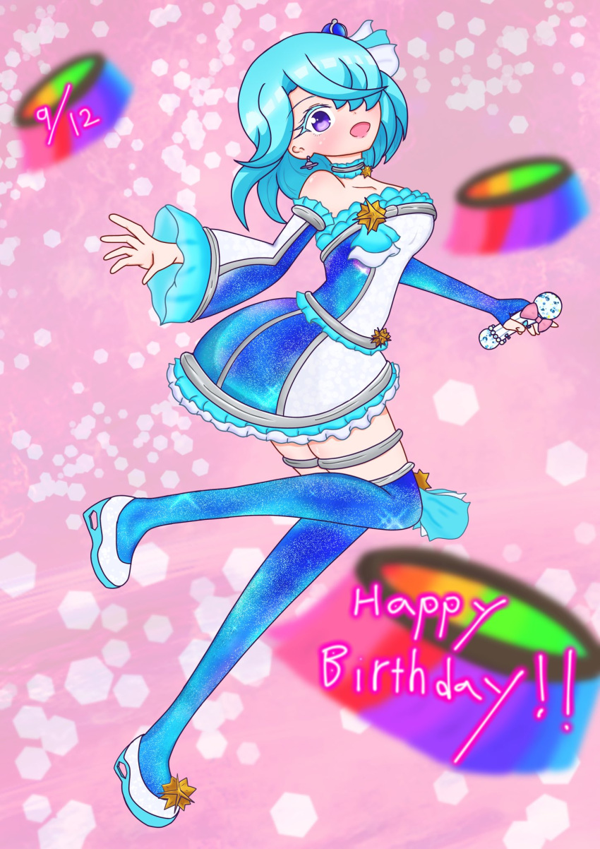 10s 1girl aqua_hair houjou_cosmo pripara