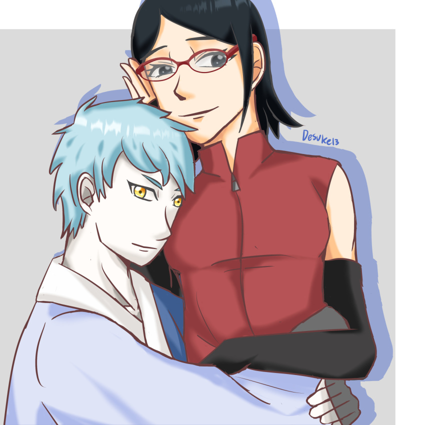 amber_eyes black_hair boruto:_naruto_next_generations mitsuki_(naruto) naruto naruto_(series) uchiha_sarada