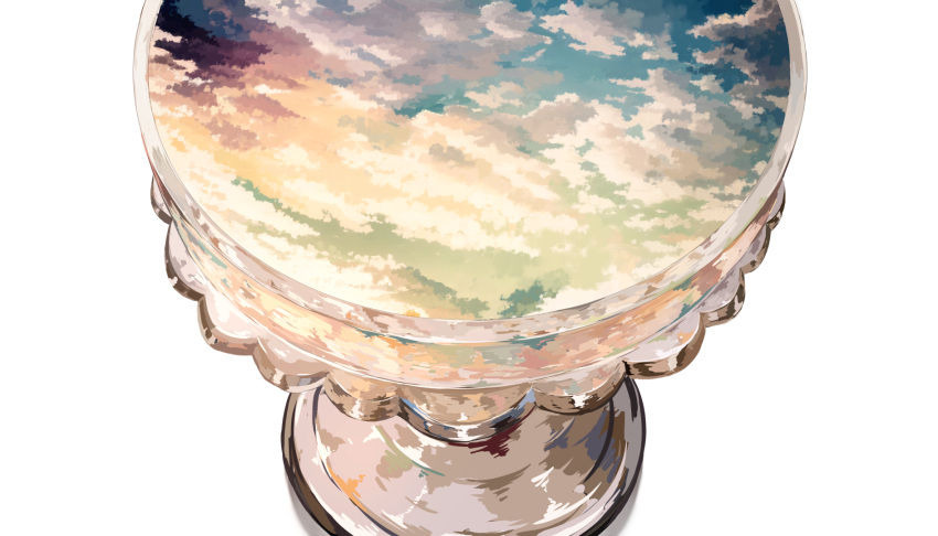 blue_sky byakuya_reki clouds cloudy_sky commentary cup highres no_humans original scenery shadow simple_background sky sky_focus sunset white_background
