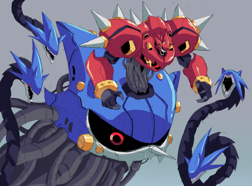 absurdres crossover cyberlord1109 devil_gundam fusion g_gundam gundam highres mecha mechanization metal_sonic monsterification no_humans red_eyes robot sonic_(series) super_robot tentacles