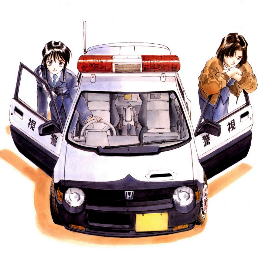 fujishima_kousuke kobayakawa_miyuki police_uniform tsujimoto_natsumi you're_under_arrest