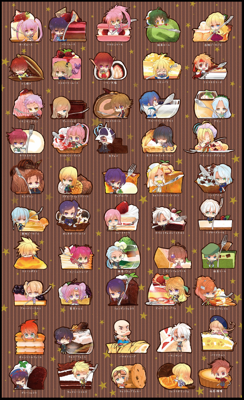 6+boys 6+girls absurdres ahoge alvin_(tales) animal_skull arche_klein armor asbel_lhant ascot bald bare_legs bare_shoulders belt beret black_choker black_eyes black_hair black_headwear blonde_hair blue_eyes blue_hair bob_cut bodysuit boots bow bracelet braid broom brown_background brown_eyes brown_hair cape chelsea_torn cheria_barnes chester_burklight chloe_valens choker claire_bennett closed_eyes coat colette_brunel creature cress_albane cropped_jacket dark-skinned_female dark_skin dessert detached_sleeves doll dress earrings elbow_gloves elize_lutus elle_mel_martha estellise_sidos_heurassein everyone farah_oersted fingerless_gloves flower food food_request fork formal gloves goggles goggles_on_head gradient_hair green_eyes green_hair grey_eyes grin grune_(tales) guy_cecil hair_flower hair_intakes hair_ornament hair_over_one_eye hair_tubes hairband hairpin half_updo hat headband hermana_larmo heterochromia high_ponytail highres holding iria_animi jacket jay_(tales) jewelry johnny_shiden judas_(tales) jude_mathis keele_zeibel knee_boots knife kohaku_hearts kor_meteor kyle_dunamis lara_mel_marta leon_magnus lloyd_irving long_hair looking_at_viewer low-tied_long_hair ludger_will_kresnik luke_fon_fabre mary_argent mask mathuri meredy_(tales) midriff mighty_kongman milla_maxwell mint_adenade multicolored_hair multiple_boys multiple_girls navel necklace necktie noelle_(tales) nurse_cap oekaki open_mouth orange_dress pants pantyhose pink_dress pink_eyes pink_hair pink_pants ponytail purple_hair purple_skirt reala_(tales) red_cape red_choker red_eyes redhead reid_hershel ribbon richard_(tales) ruca_milda rutee_katrea scarf school_uniform senel_coolidge shirt short_hair short_hair_with_long_locks shorts side_ponytail sidelocks skirt skull_on_head smile sophie_(tales) spada_belforma split_ponytail spoon stahn_aileron star_(symbol) strapless suit surcoat tales_of_(series) tales_of_destiny tales_of_destiny_2 tales_of_eternia tales_of_graces tales_of_hearts tales_of_innocence tales_of_legendia tales_of_phantasia tales_of_rebirth tales_of_symphonia tales_of_the_abyss tales_of_vesperia tales_of_xillia tales_of_xillia_2 tear_grants teepo_(tales) thigh-highs twintails two-tone_hair two_side_up veigue_lungberg violet_eyes white_hair wide_ponytail woodrow_kelvin yellow_eyes yuri_lowell