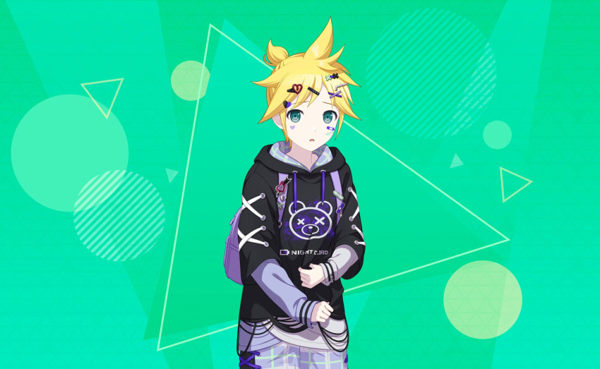 blonde_hair blue_eyes dress kagamine_len project_sekai short_sleeves